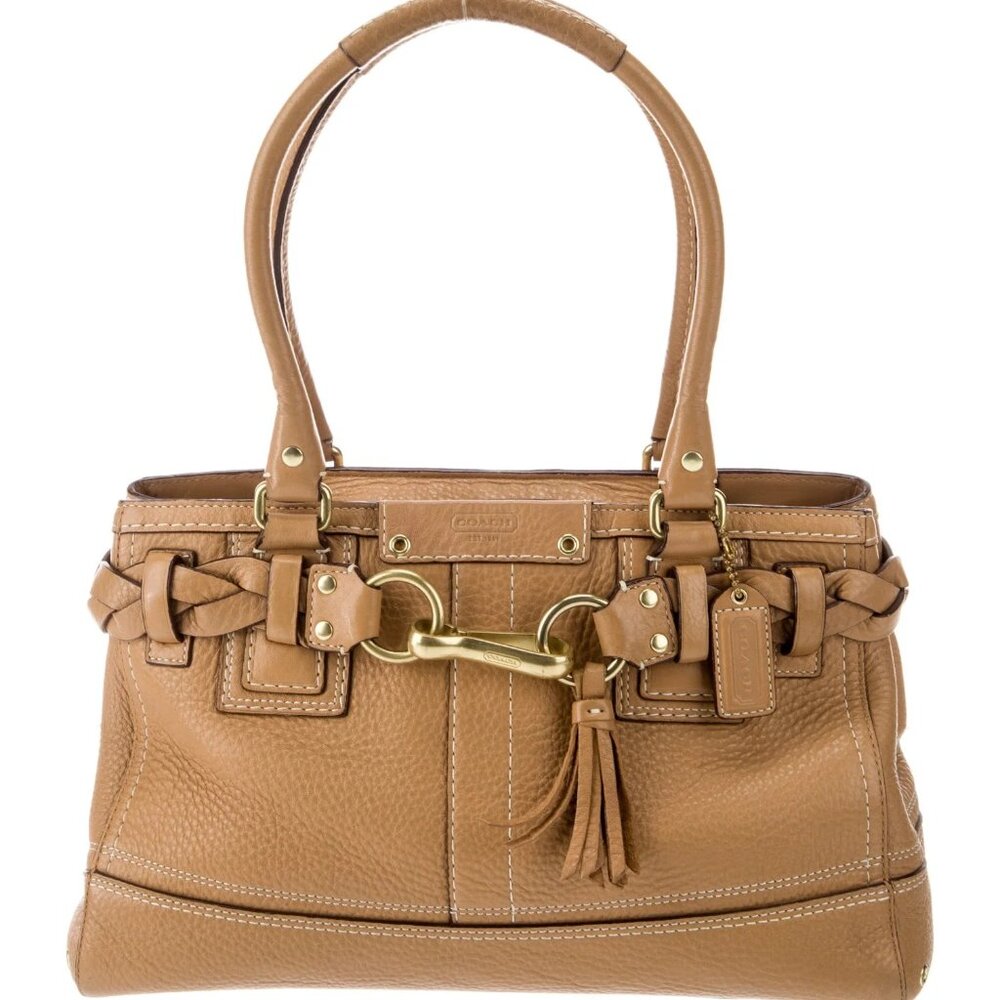 Euc Vintage Coach Hampton Leather Handbag Tote Bag Satchel